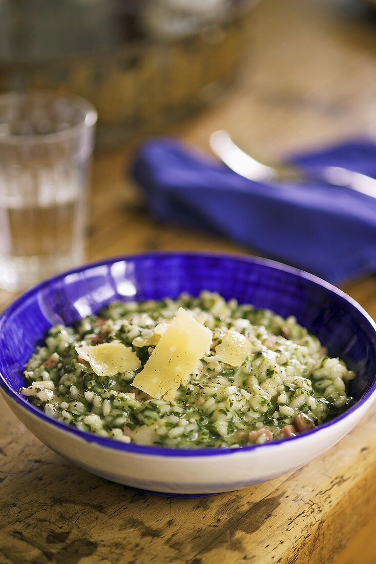 Spinach and basil risotto