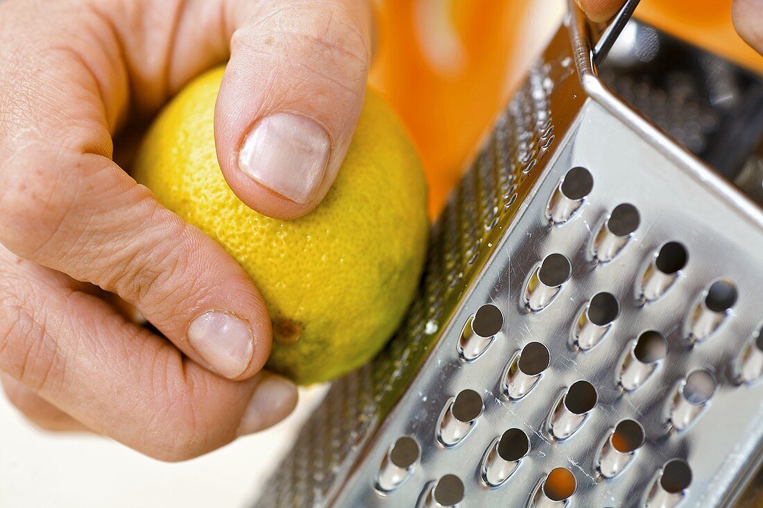 Grating lemon peel