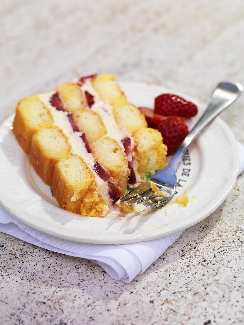 Strawberry sponge slice