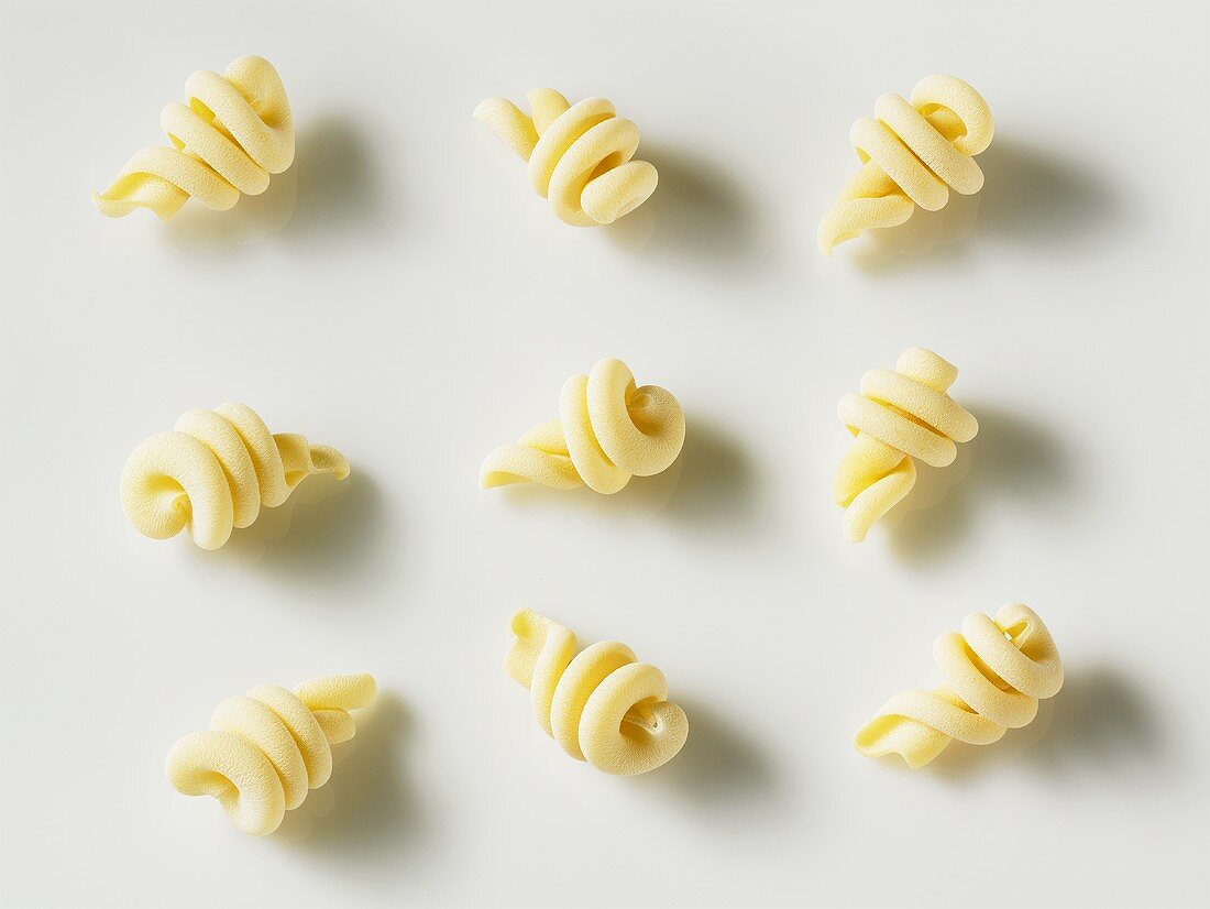 Nine pasta spirals