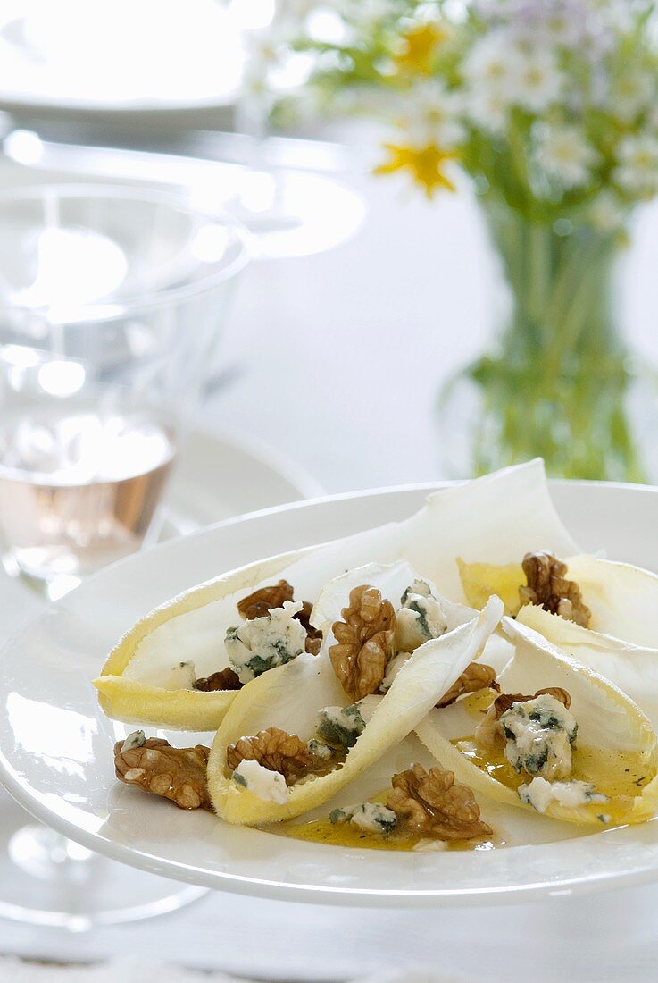 Chicory salad with walnuts and Roquefort