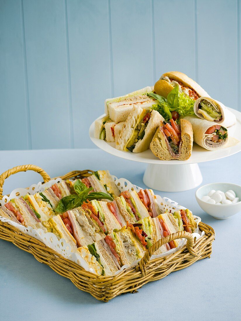 Assorted sandwiches and wraps