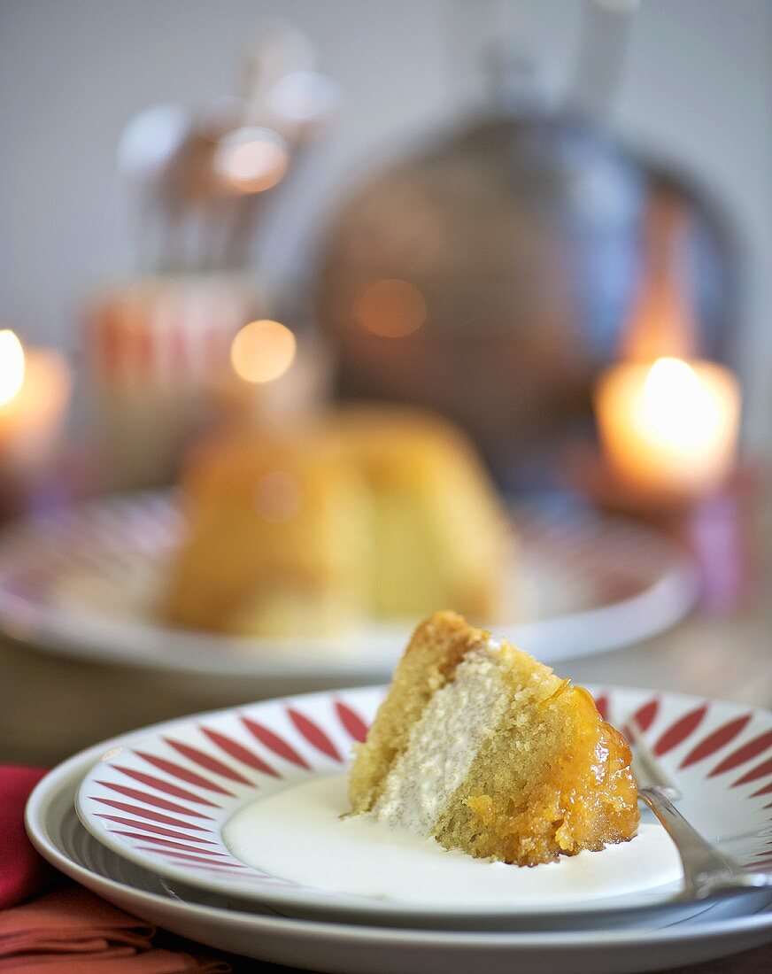 A piece of sponge pudding