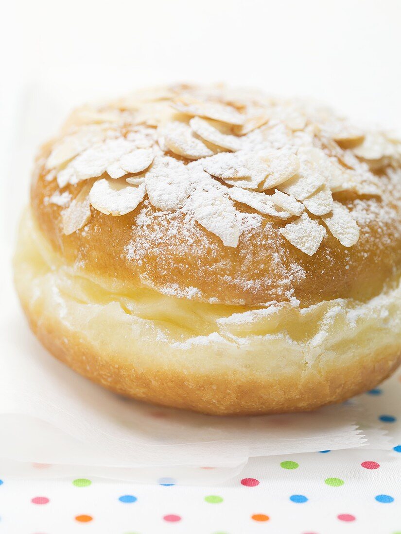 Doughnut with flaked almonds