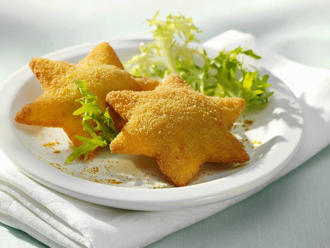 Breaded pancake stars