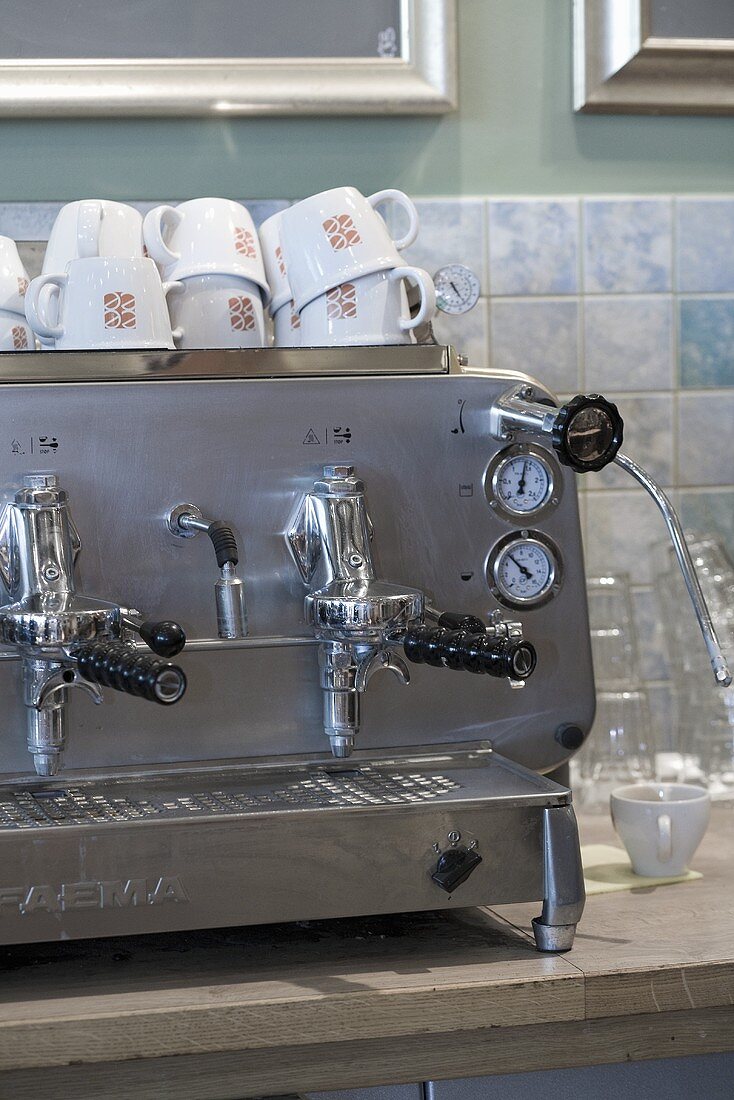 Espresso machine in a cafeteria