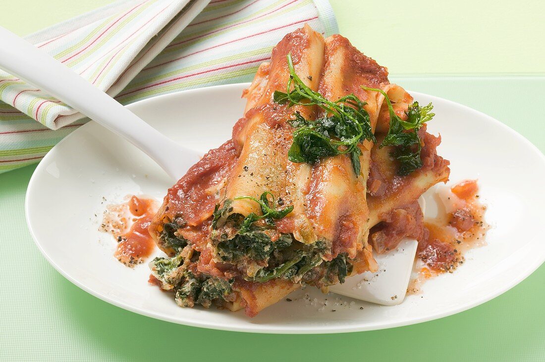 Spinach cannelloni