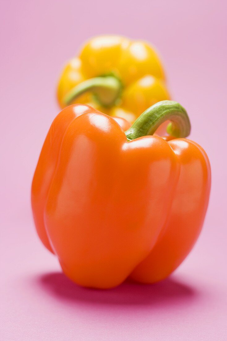 Peppers on purple background