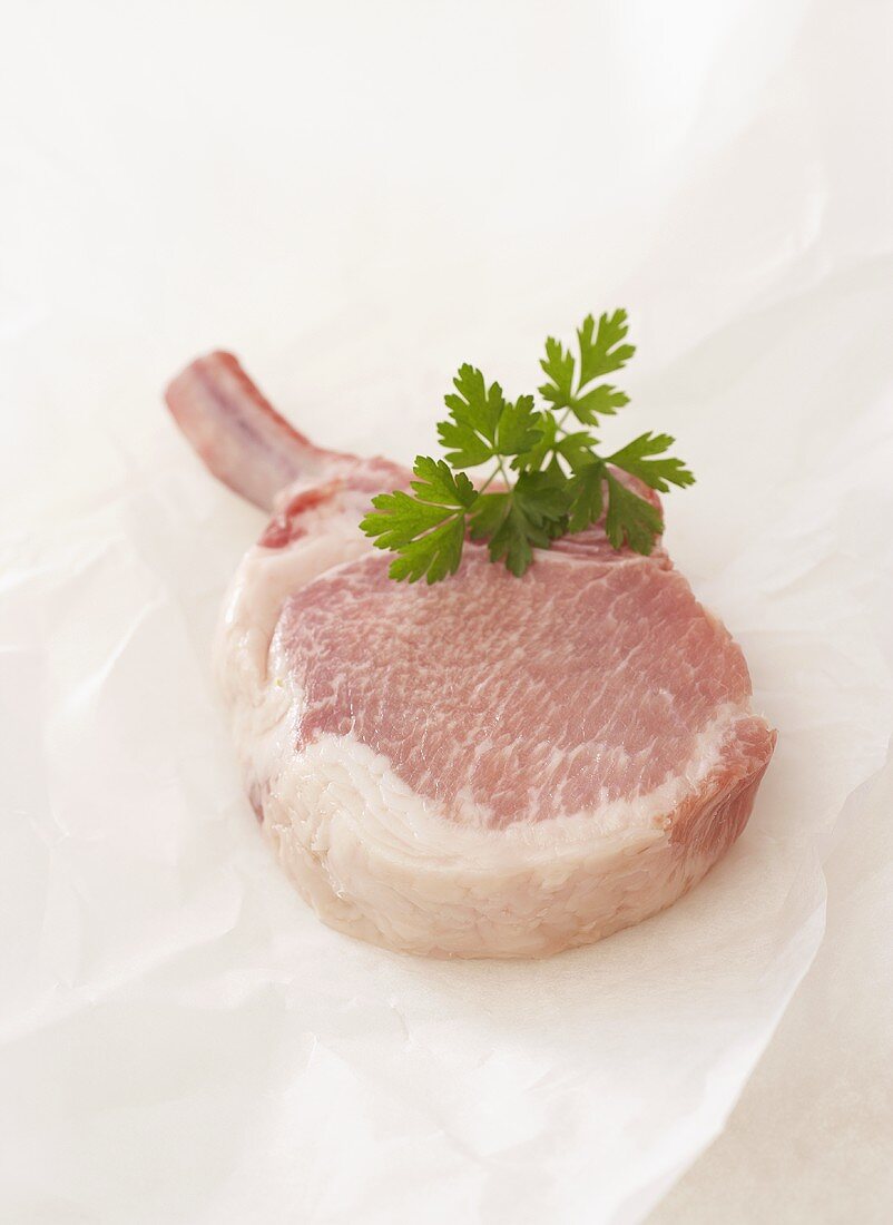 Pork chop from an Iberian pig