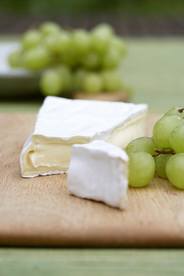 Camembert und grüne Trauben