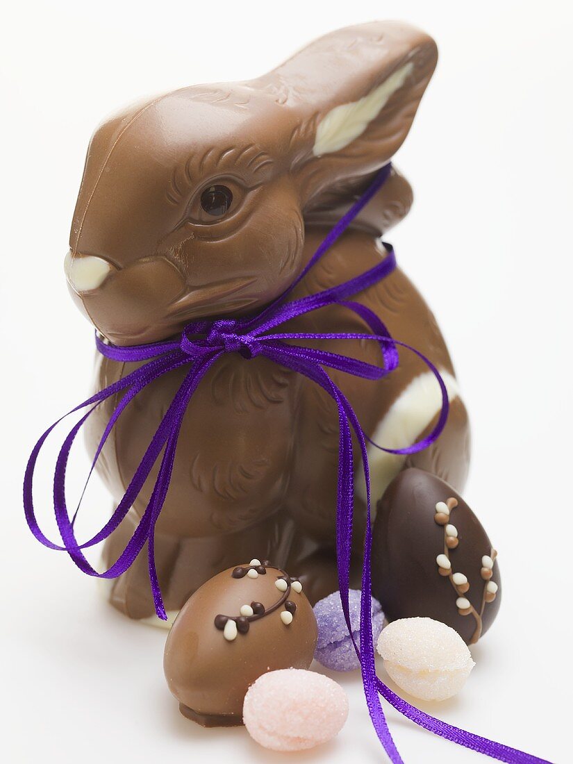 Chocolate Bunny and assorted Easter sweets