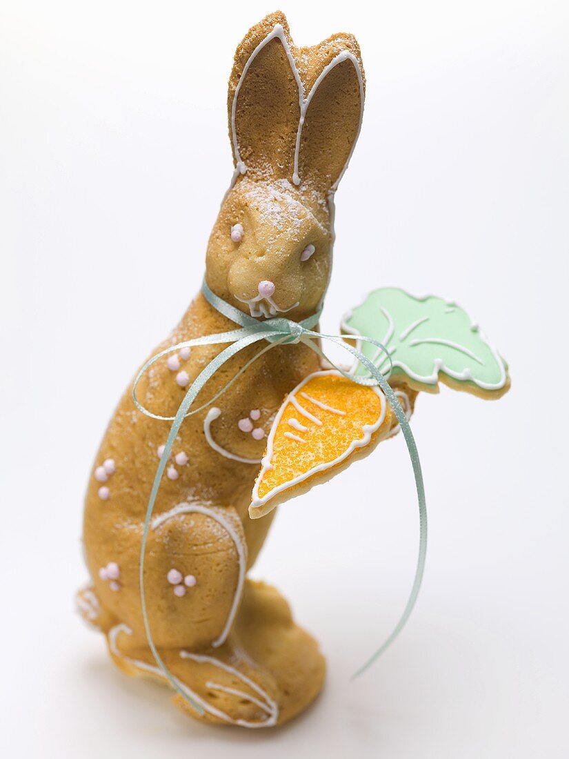 Baked Easter Bunny with carrot biscuit