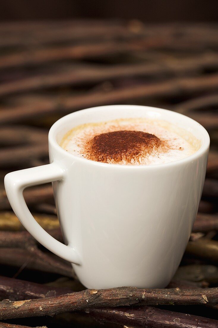 Cappuccino mit Kakaopulver