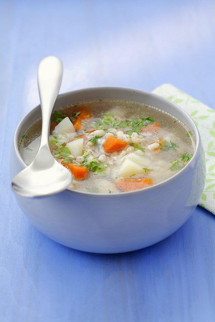 Gerstengraupensuppe mit Gemüse, Polen