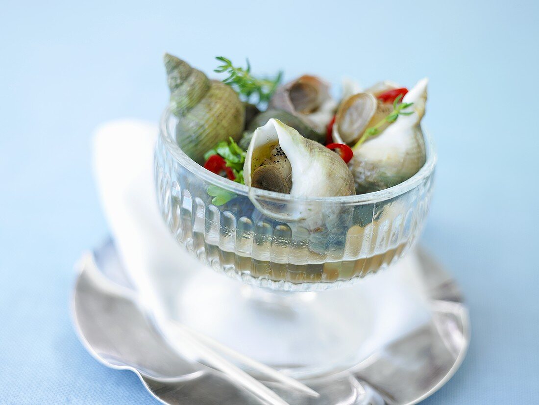 Whelks with chilli rings