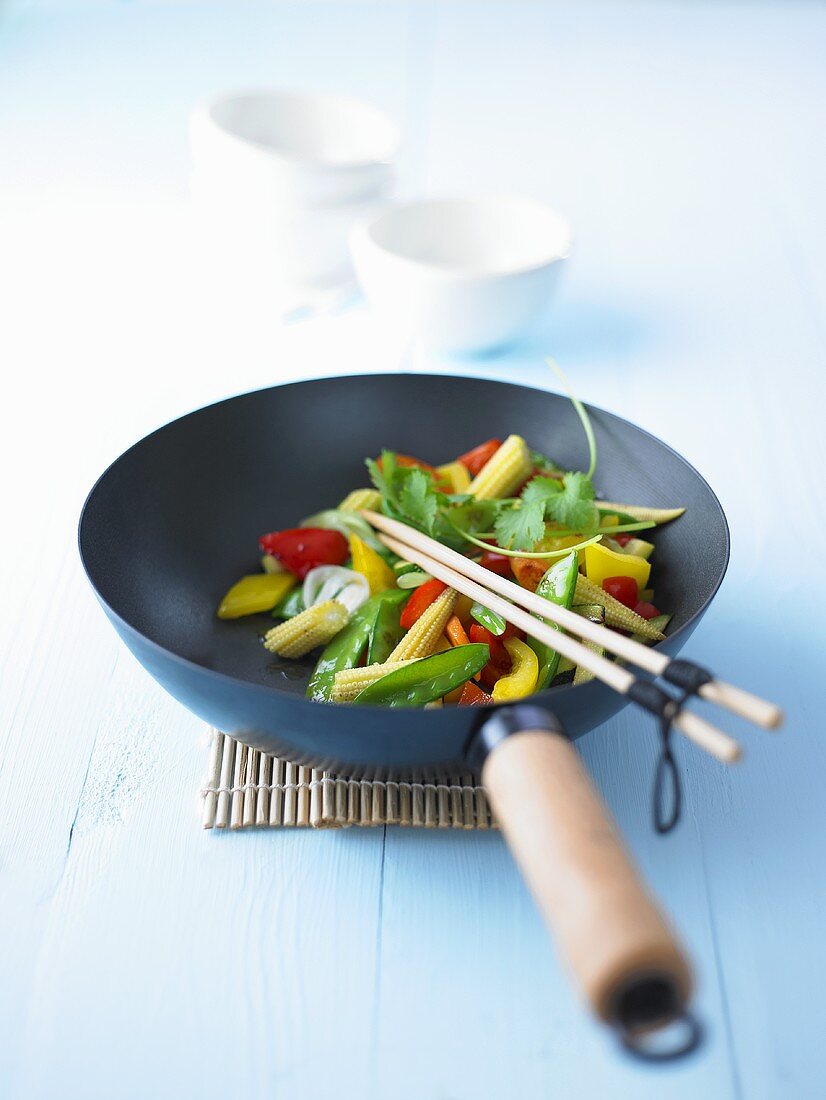 Vegetables in wok