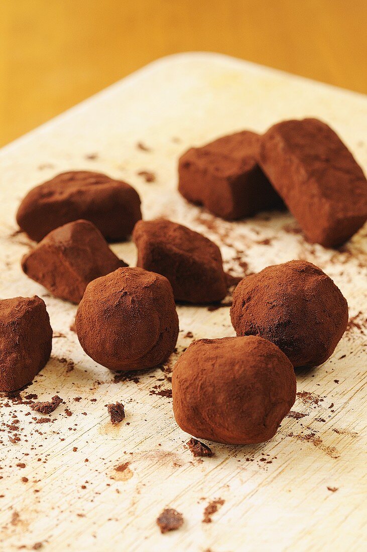 Chocolate truffles rolled in cocoa