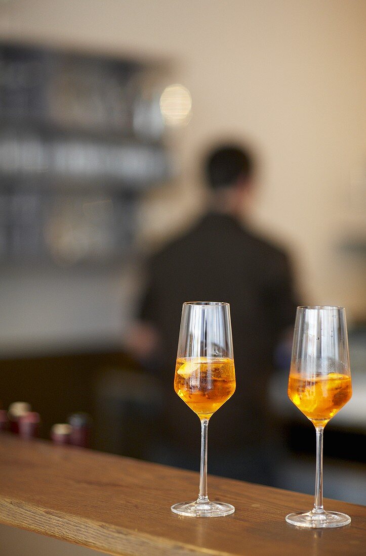 Two glasses of Spritz Aperol