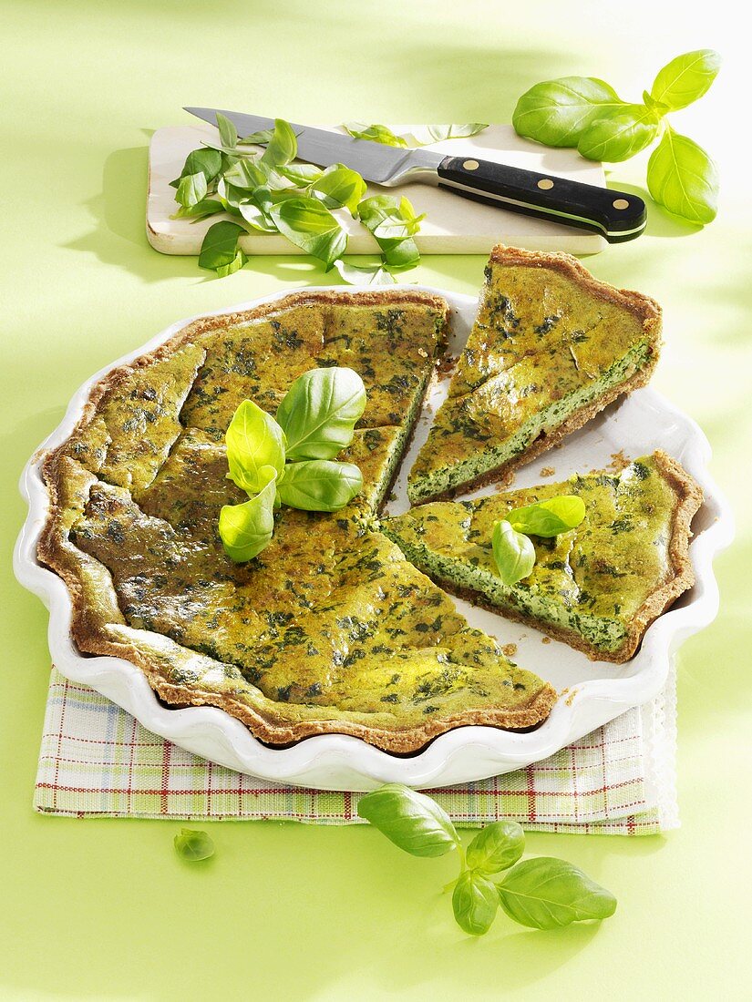 Quiche with basil