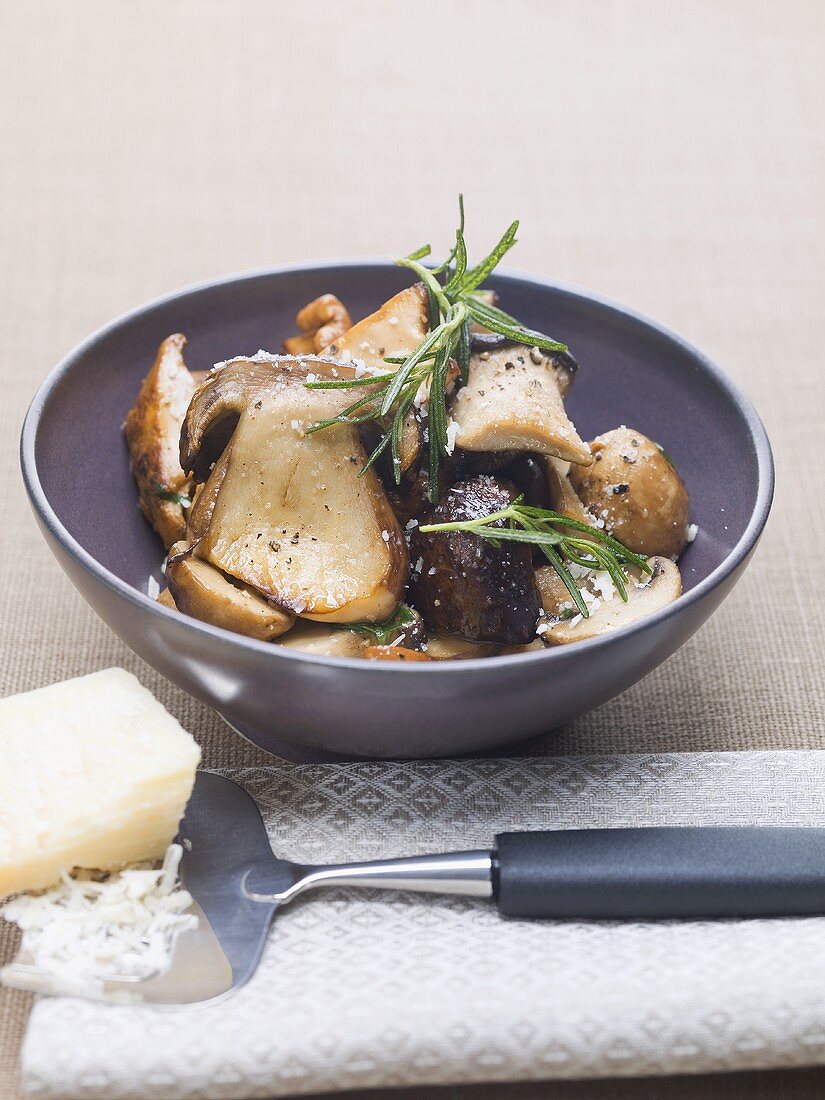 Ceps with Parmesan and rosemary