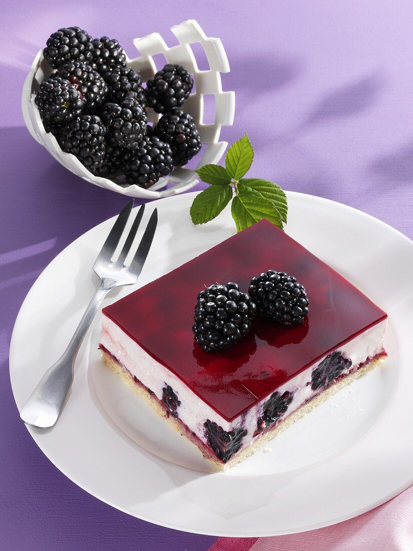 Blackberry yoghurt slice