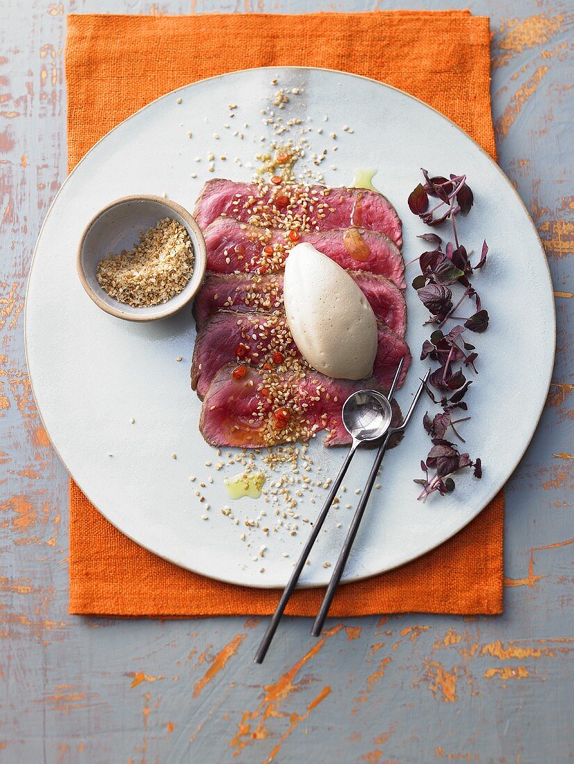 Japanese style beef carpaccio