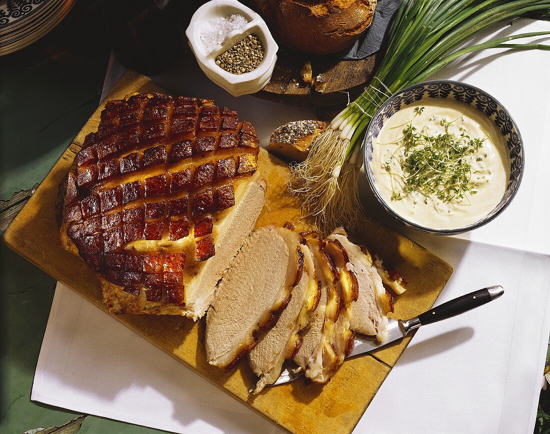 Cold Roast Pork with Mustard Mousse
