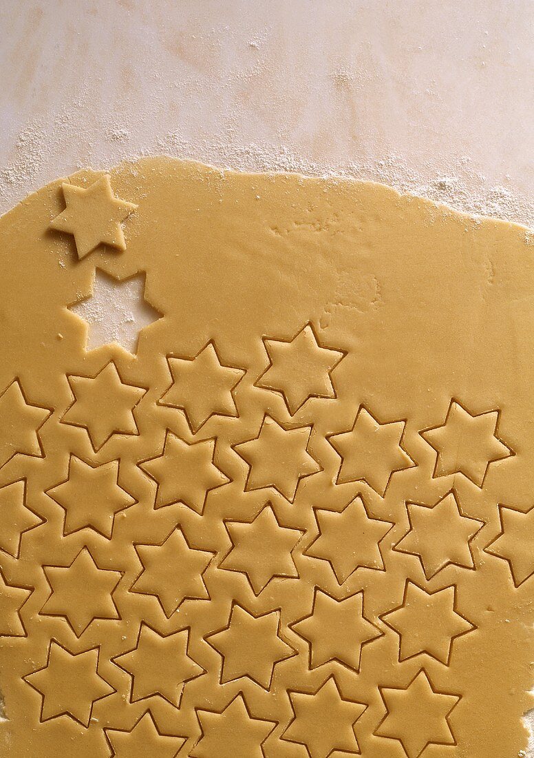 Pastry platter with cut-out stars