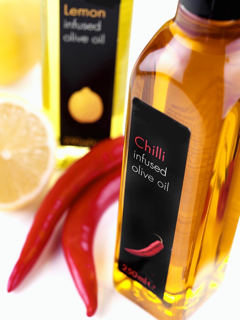 Olive oil with chilli and with lemon