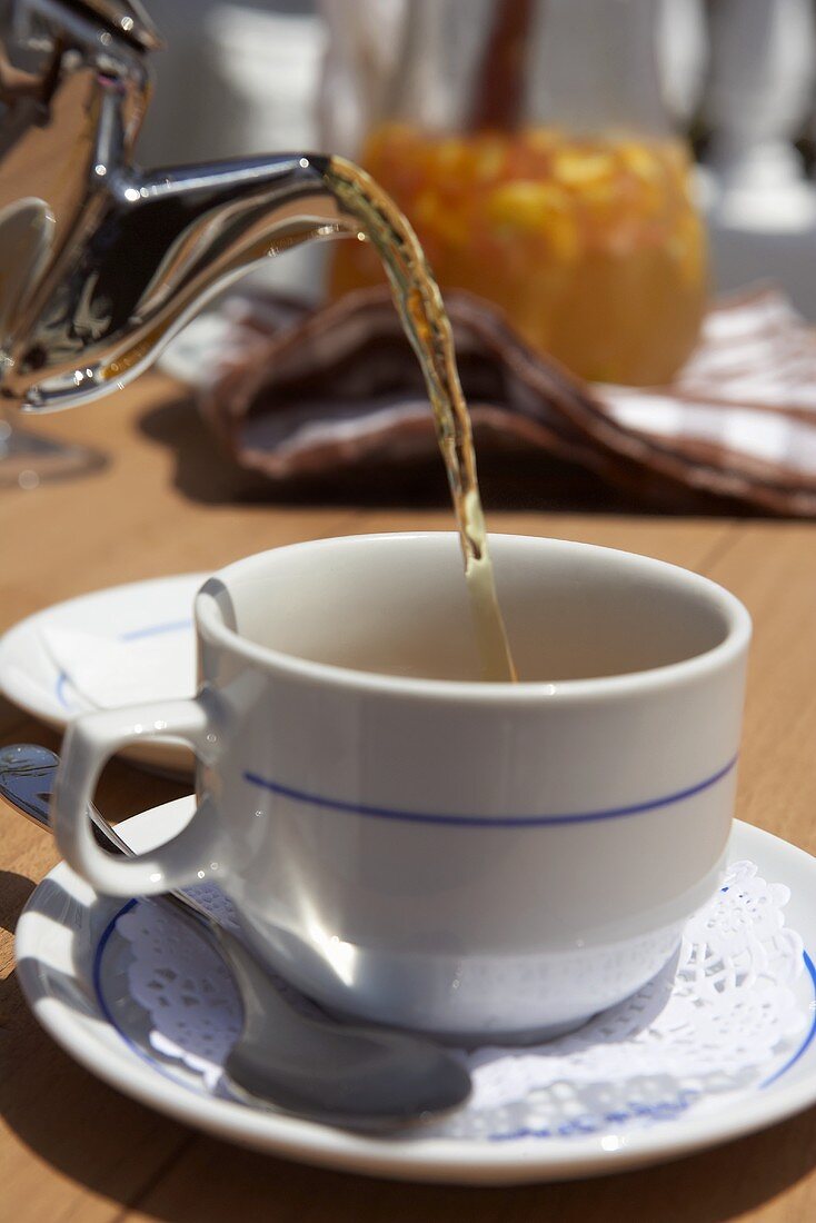 Pouring a cup of tea