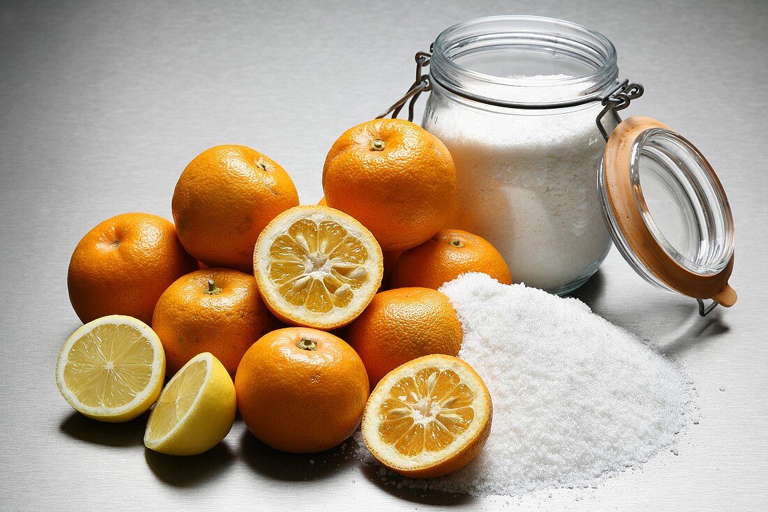 Ingredients for orange marmalade