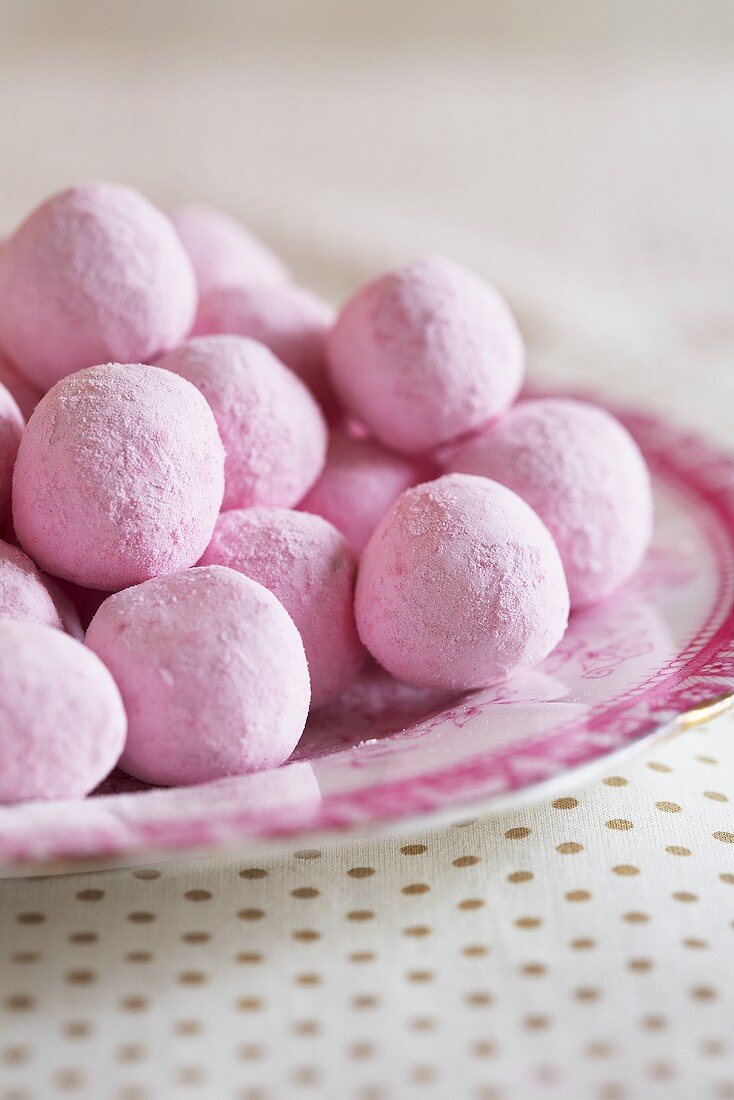 Pink strawberry sweets