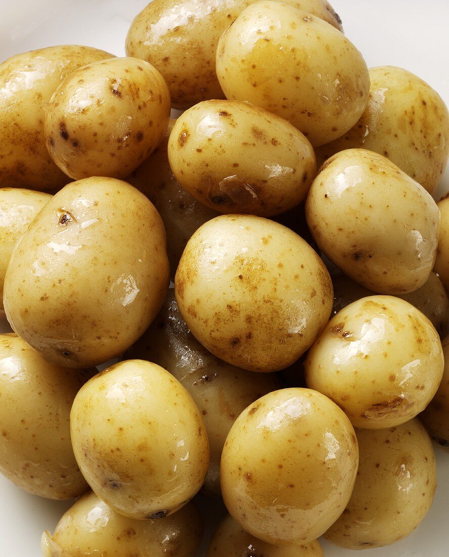 Freshly washed new potatoes