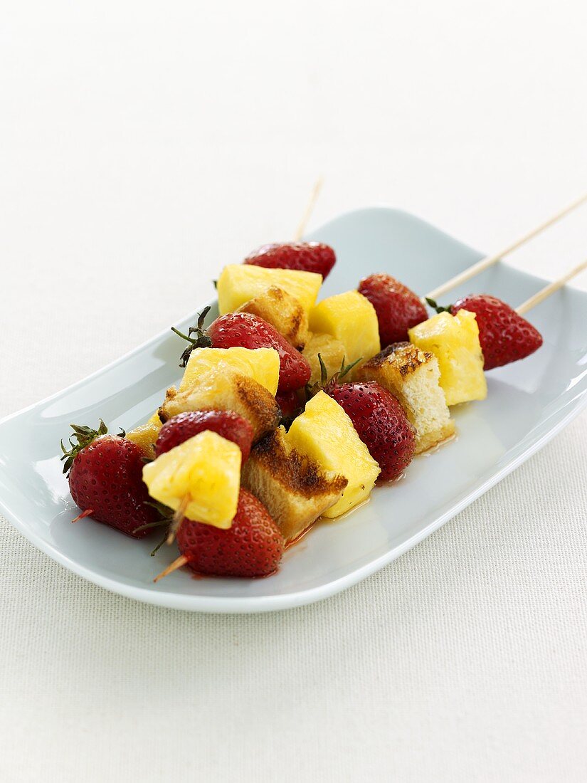 Strawberry pineapple kebabs