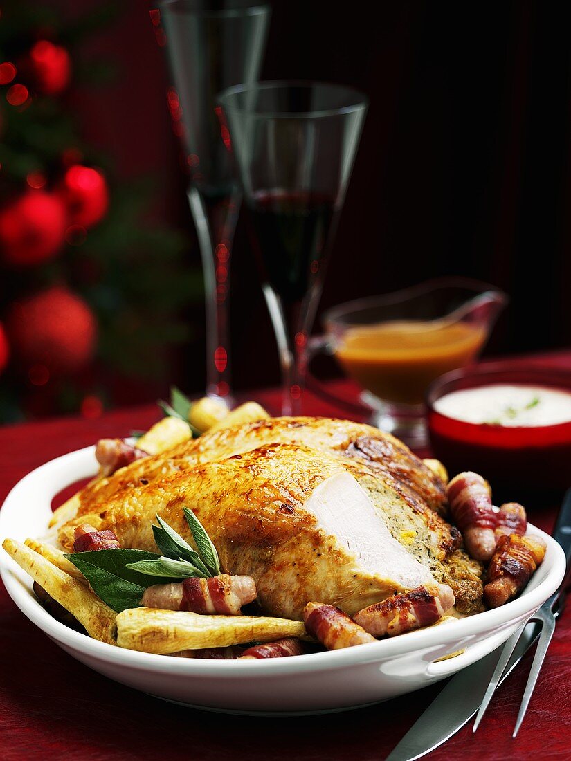 Traditional Christmas roast turkey