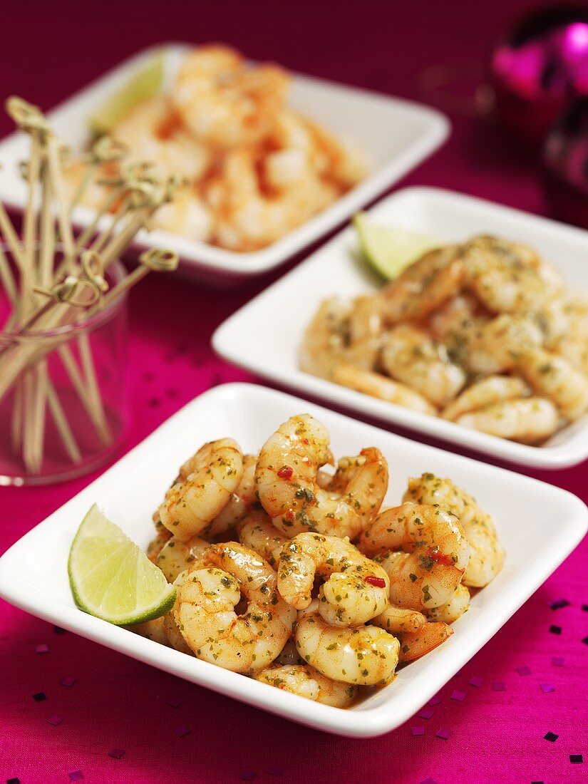 Garlic prawns with limes (Christmas)