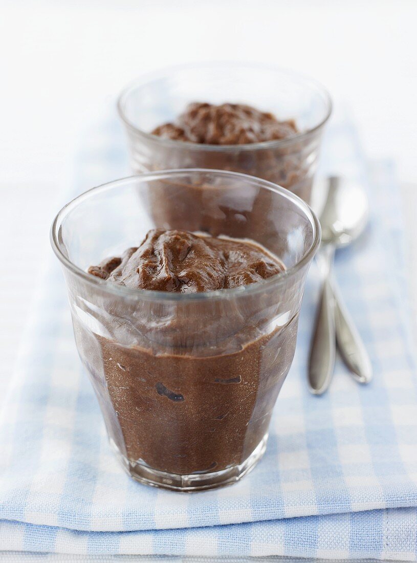 Chocolate dessert in glasses