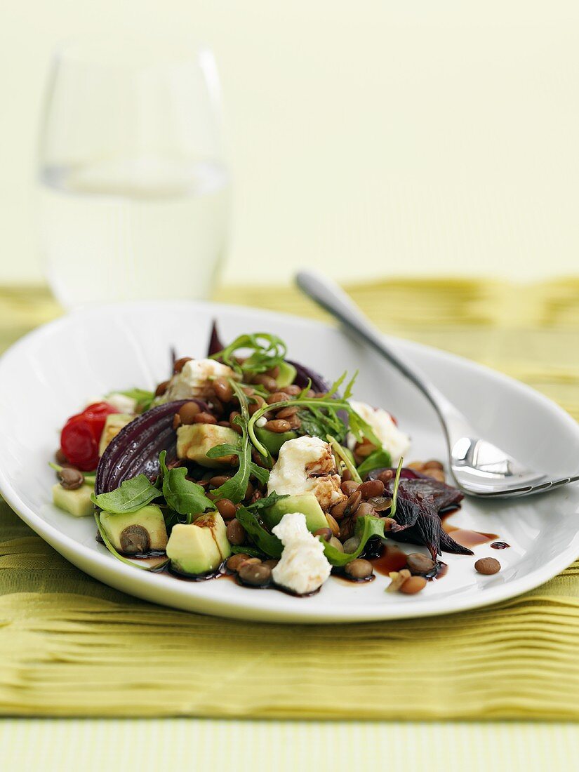 Linsensalat mit Rucola