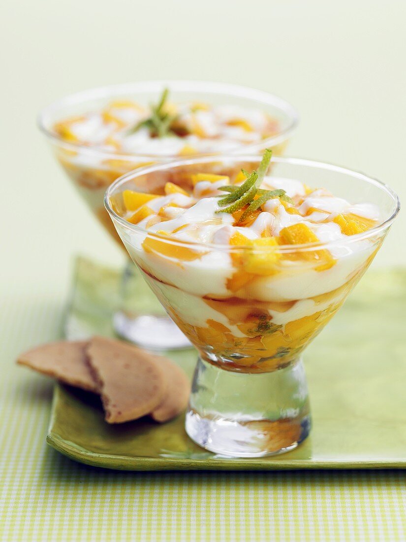 Mango and lime fool