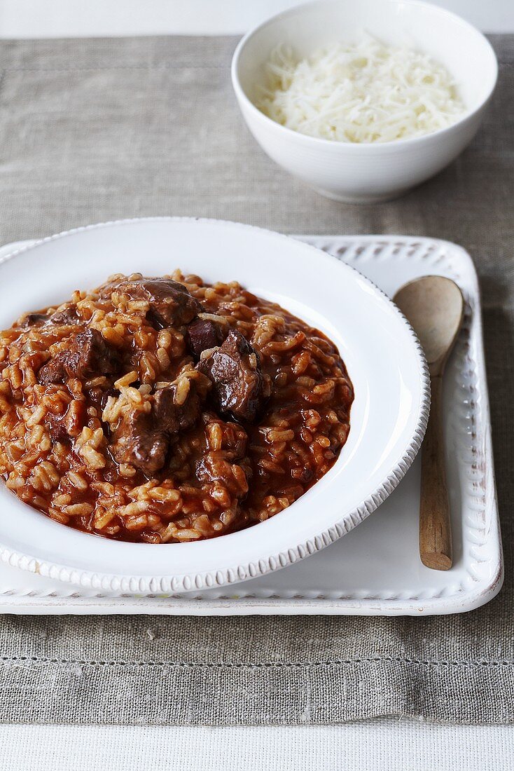 Risotto with lamb ragout