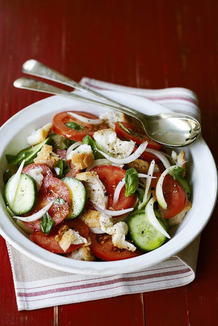 Panzanella (Brotsalat), Toskana, Italien