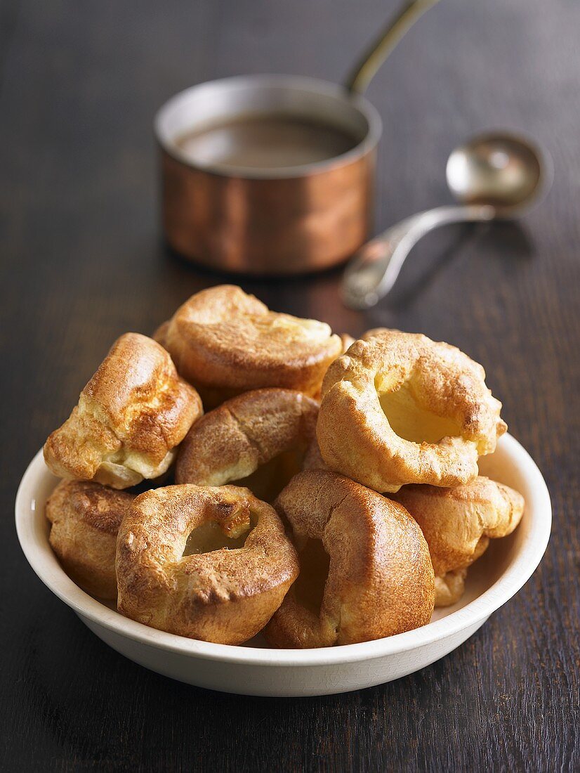 Yorkshire puddings in a dish