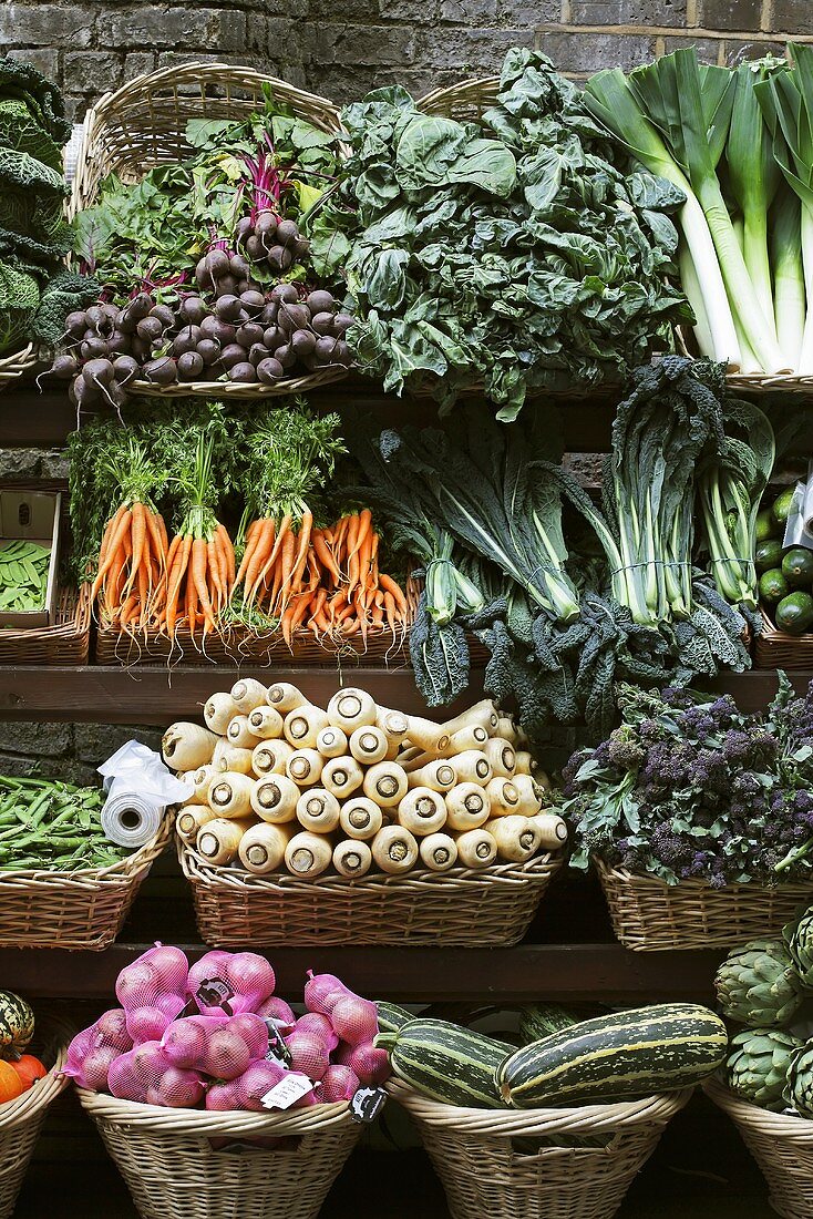 Vegetable stall at a market