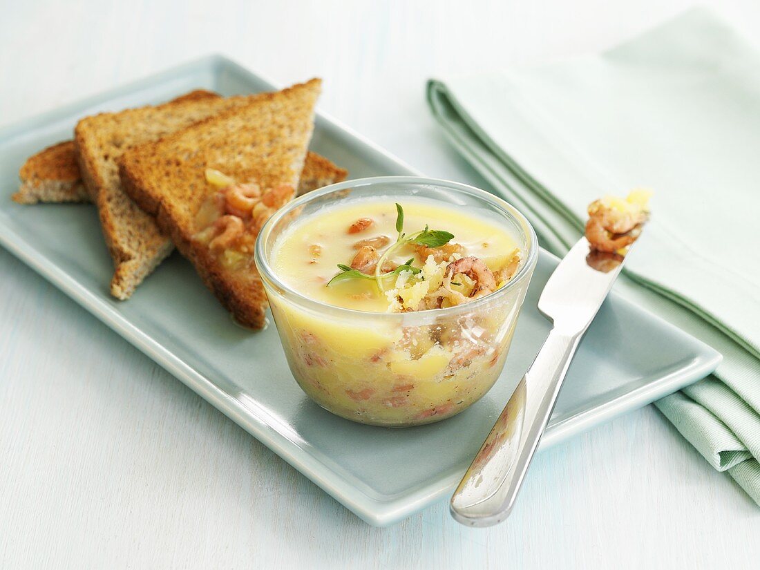 Potted shrimps with toast (England)