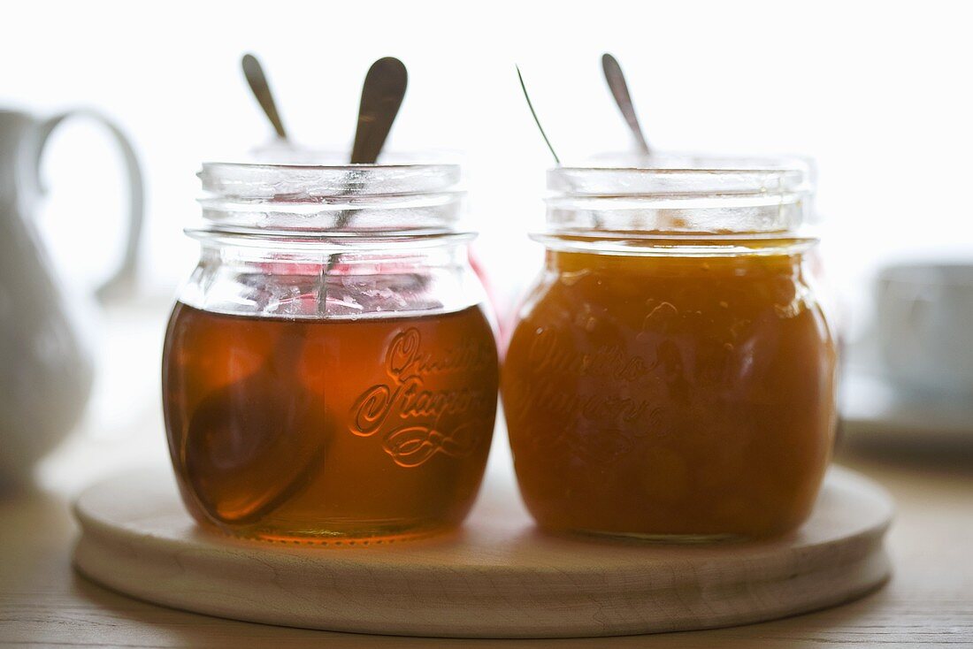 Several jars of honey