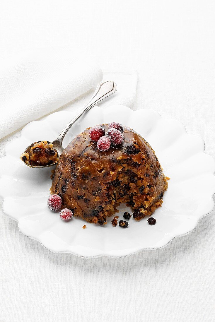 Christmas Pudding mit Cranberries