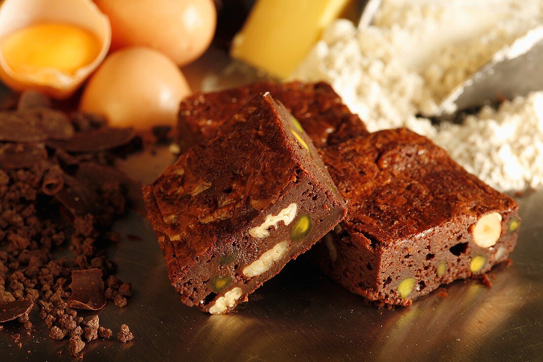 Brownies with ingredients