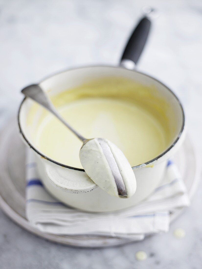 Custard in pan