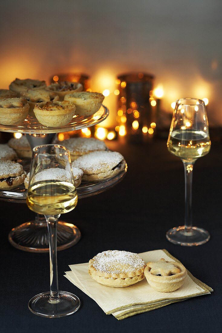 Christmas mince pies and dessert wine