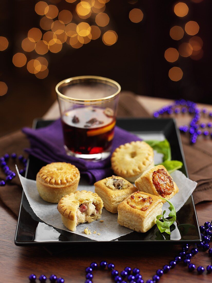 Mini chicken pies and steak pies for Christmas dinner